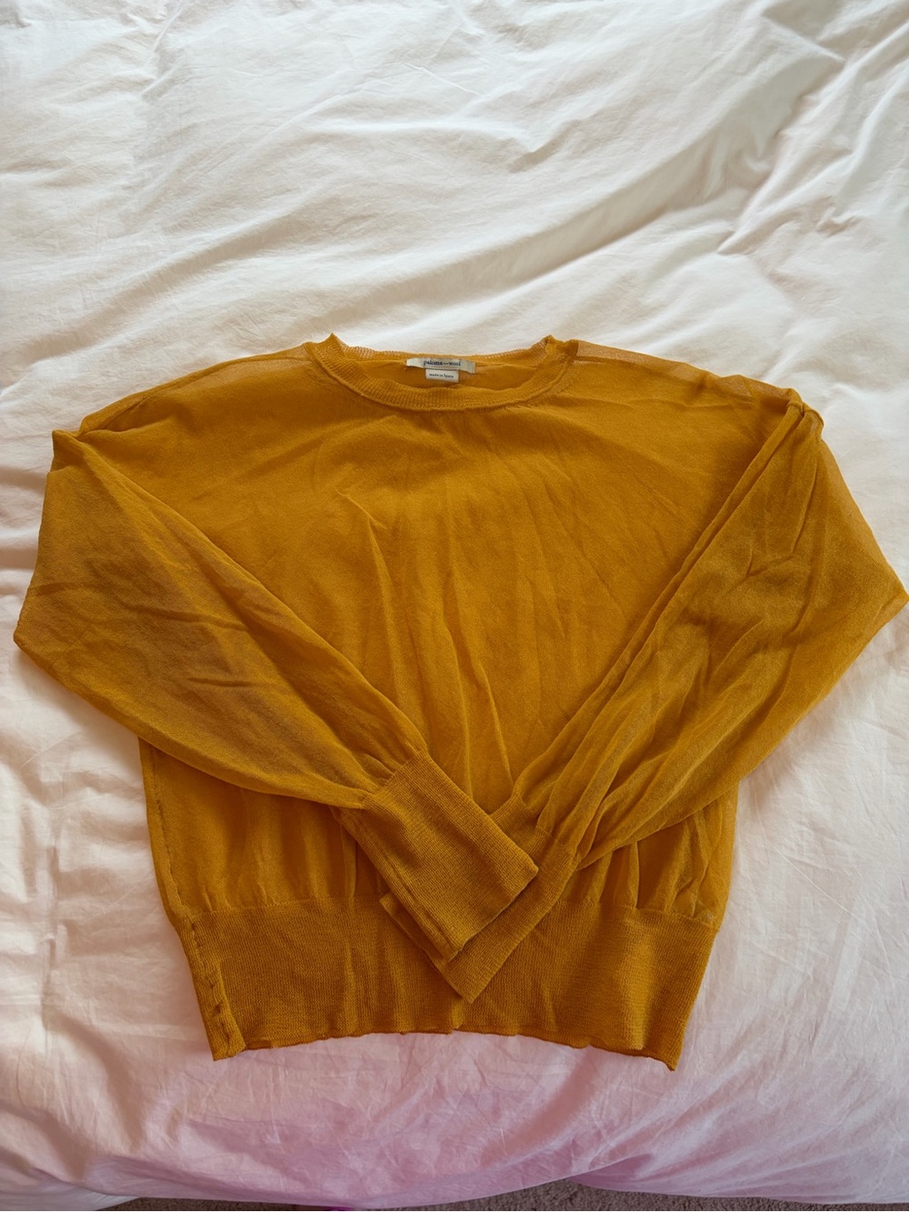 Paloma Wool golden yellow lightweight crewneck top